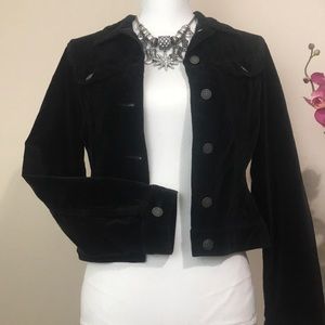 Just jeans black velvet jean jacket